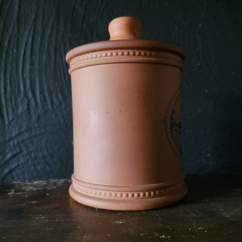 Vtg Fulham Pottery Terracotta Jar Featuring The Queens House From Greenwich Park