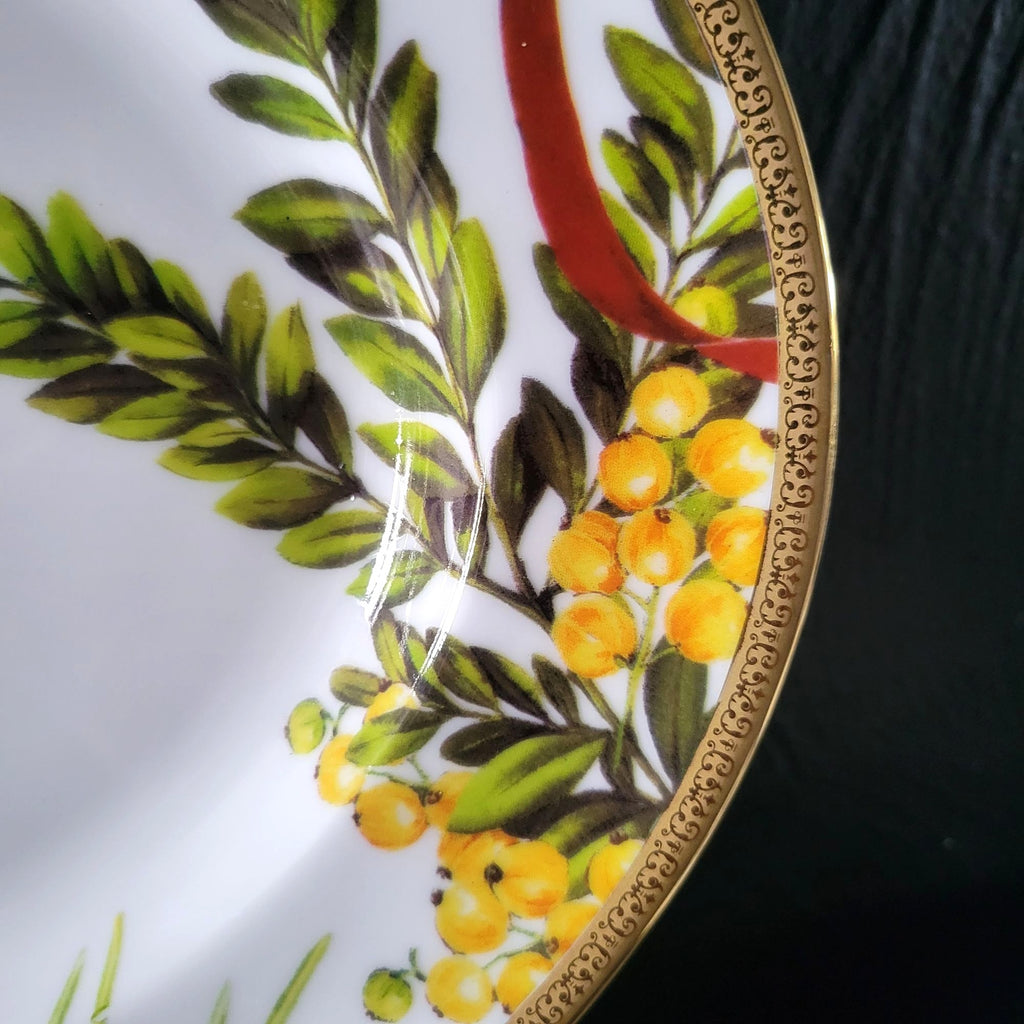 Charter Club Fashion Buffet 14" Oval Serving Platter Holly and Pine Christmas