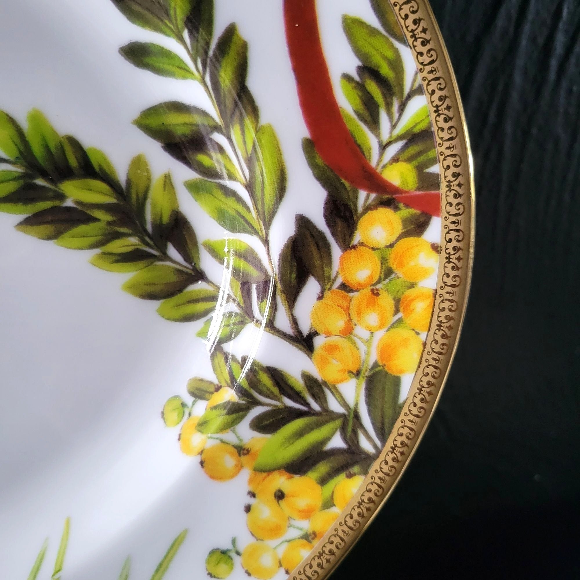 Charter Club Fashion Buffet 14" Oval Serving Platter Holly and Pine Christmas