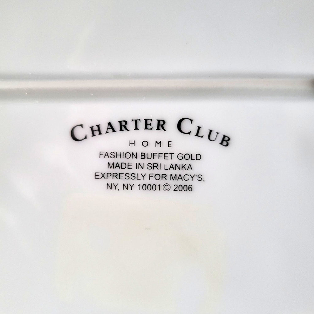 Charter Club Fashion Buffet 14" Oval Serving Platter Holly and Pine Christmas