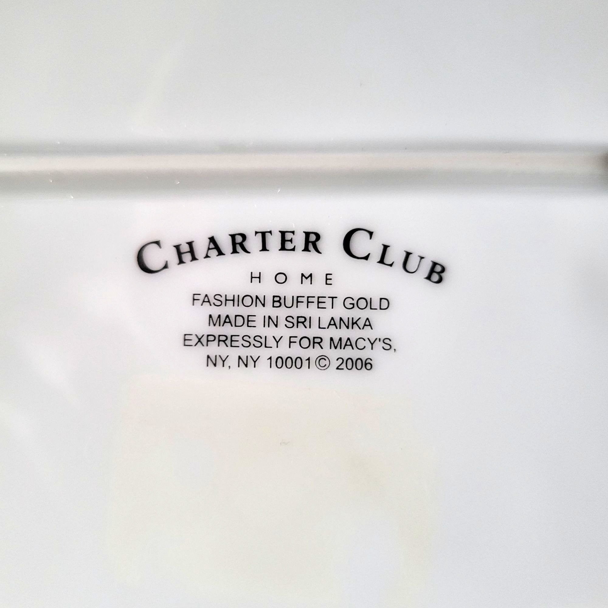 Charter Club Fashion Buffet 14" Oval Serving Platter Holly and Pine Christmas