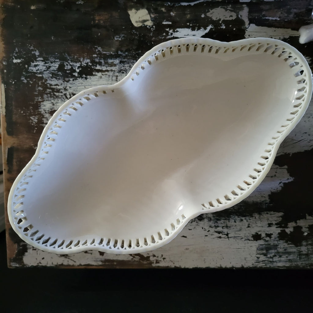 Vintage Porcelain Centerpiece Bowl, Pedestal Bowl with Putti / Cherubs