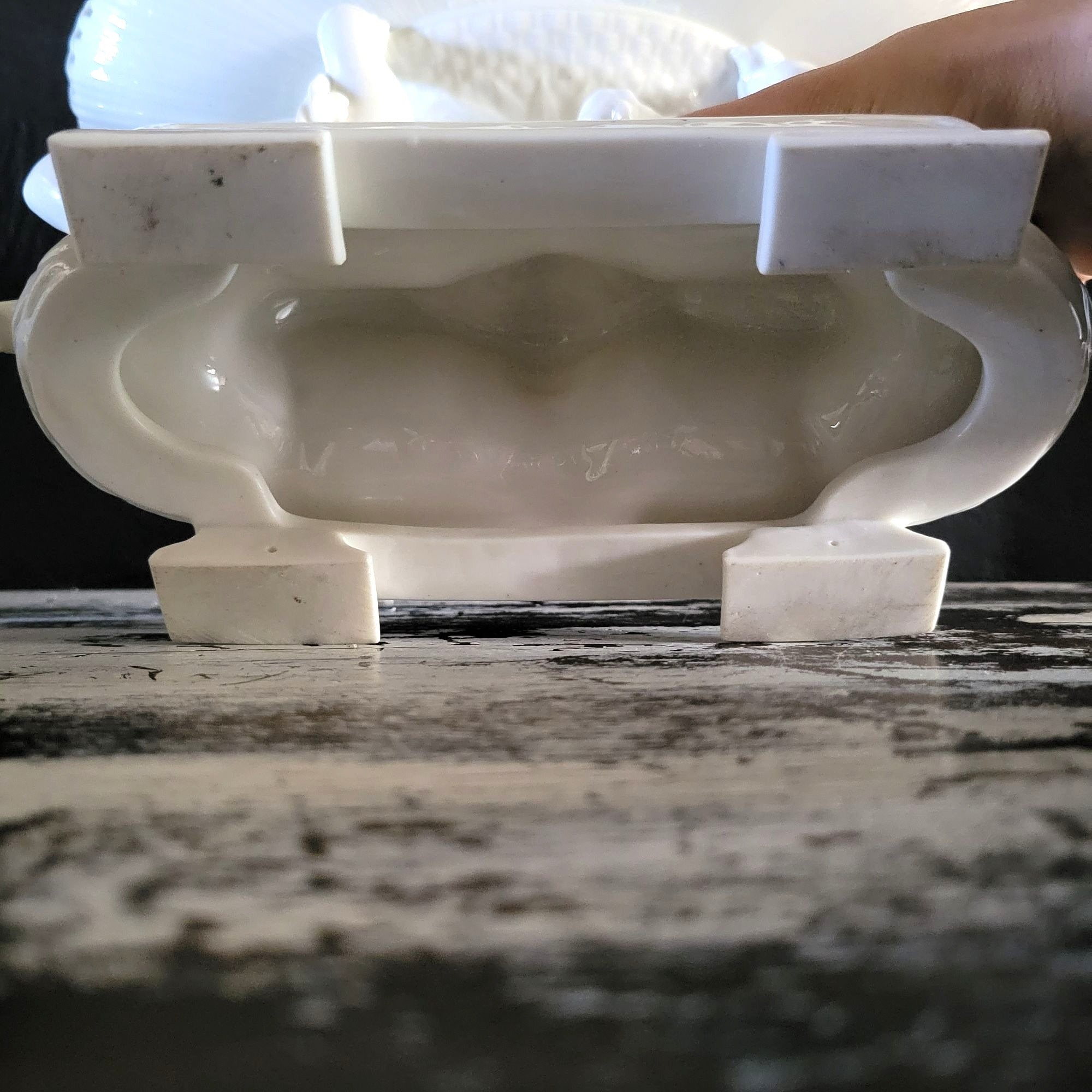 Vintage Porcelain Centerpiece Bowl, Pedestal Bowl with Putti / Cherubs
