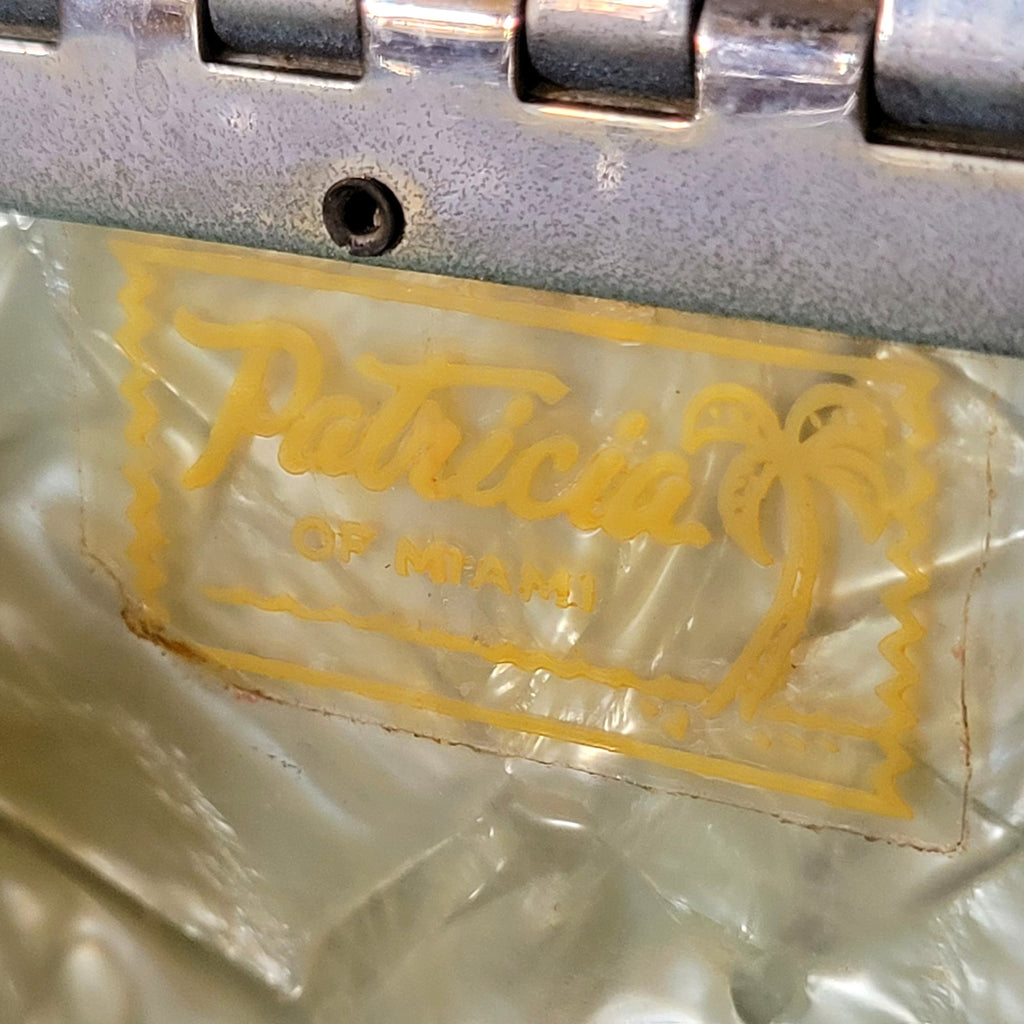 Vintage Lucite Purse Patricia of Miami Confetti String Double Handle Box Purse