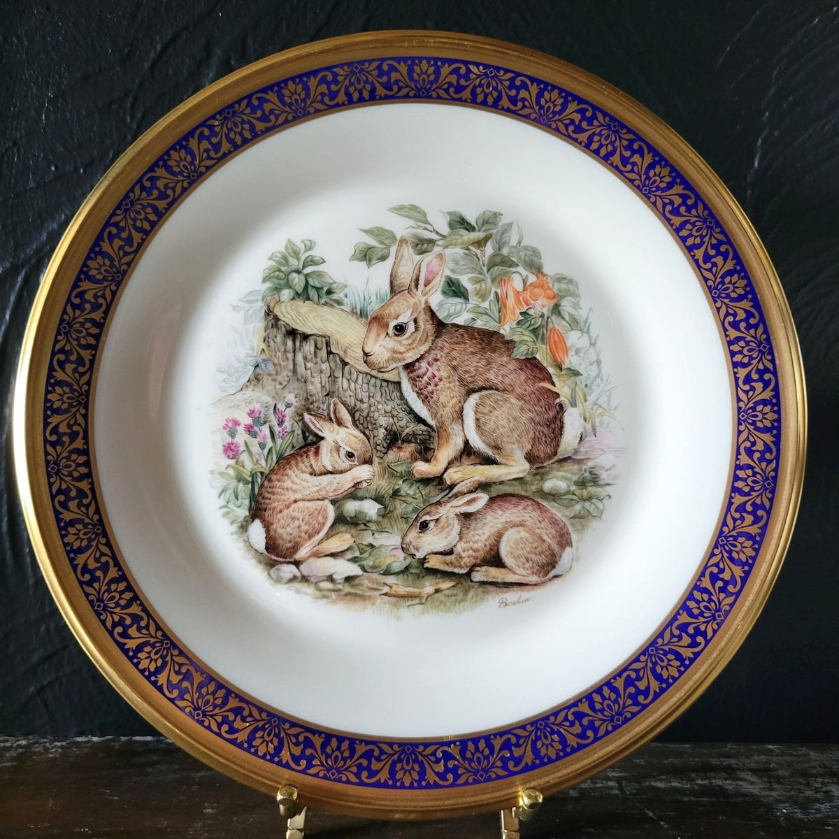 Lenox Woodland Wildlife 1975 Cottontail Rabbits Collector Plate By Boehm