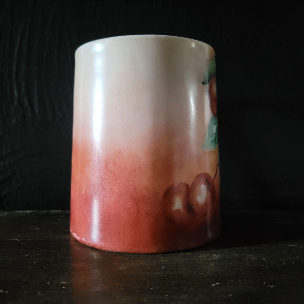 Antique Imperial PSL Porcelain Mug With Hand-Painted Cherry Design