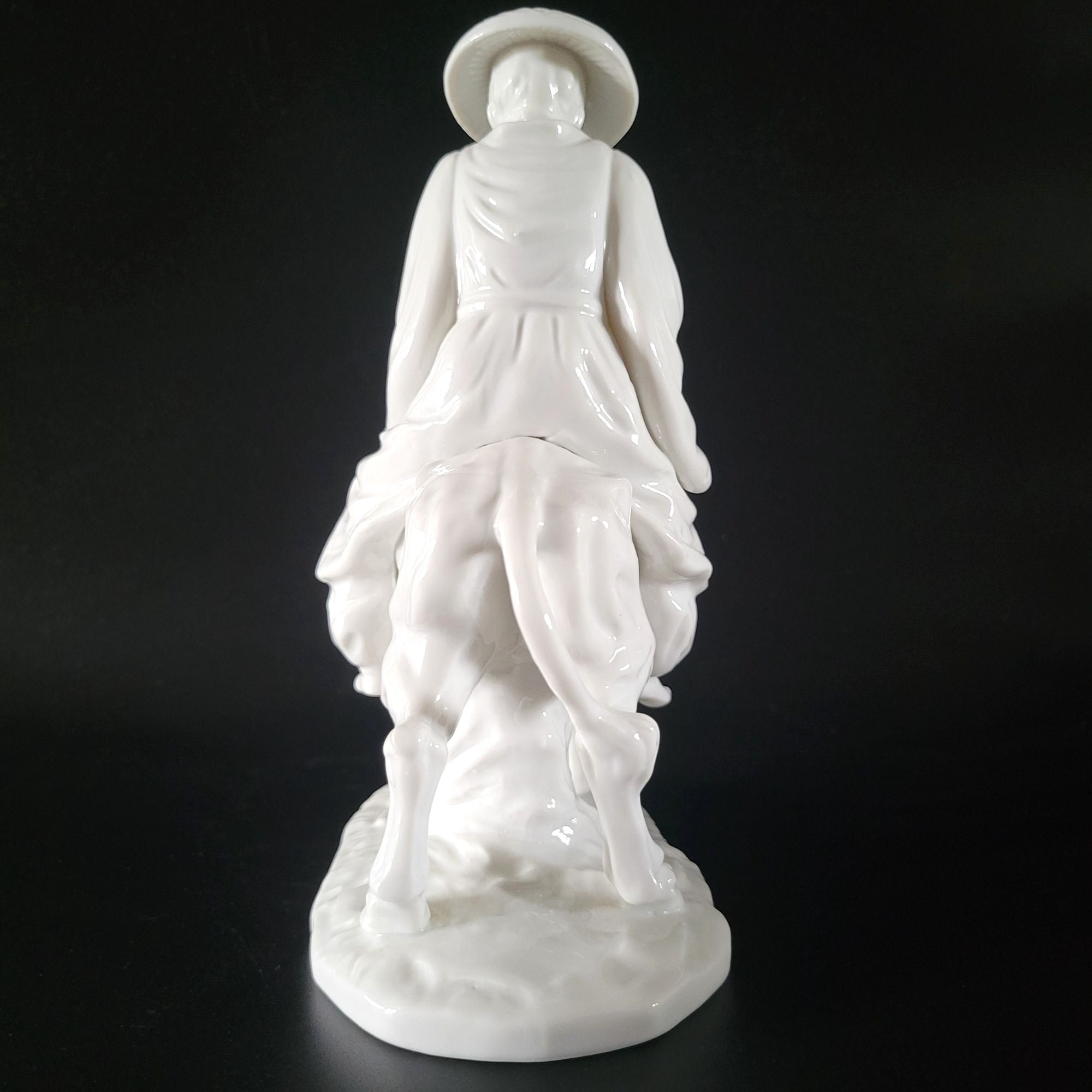 Vtg Japanese Porcelain Figure of Man on Donkey, Japanese Decor Asian Figurine