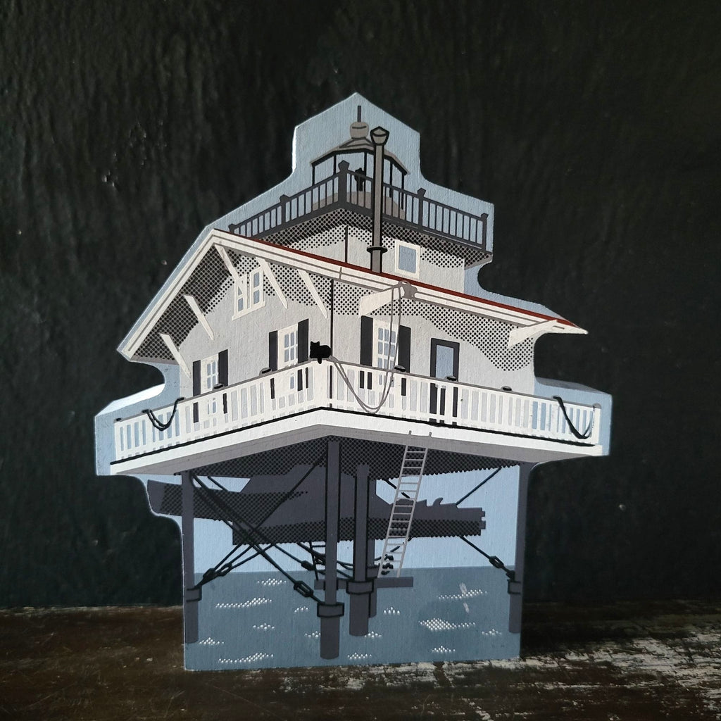 Vintage The Cat's Meow Somers Cove Lighthouse Wooden Replica 1999 Chesapeake Bay