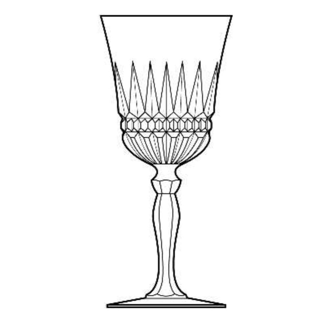 Discontinued Cristal DArques Villeneuve Wine Glass 6.75" Tall 5 oz Vintage Bar