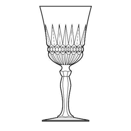Discontinued Cristal DArques Villeneuve Wine Glass 6.75" Tall 5 oz Vintage Bar