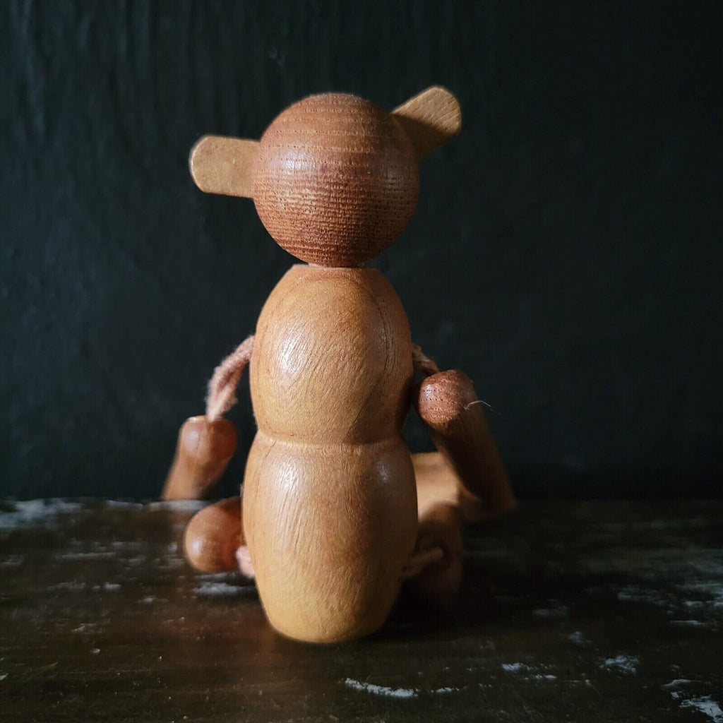 Vintage Wood Jointed Monkey, Mid Century Danish, Kay Bojensen Style
