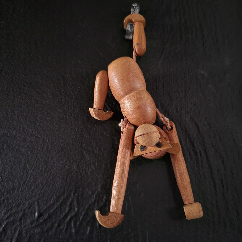 Vintage Wood Jointed Monkey, Mid Century Danish, Kay Bojensen Style