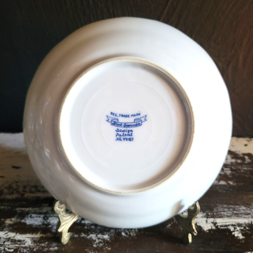 Vintage Blue Danube Blue Onion Pattern Deep Saucer Dish 6" Scalloped Edge