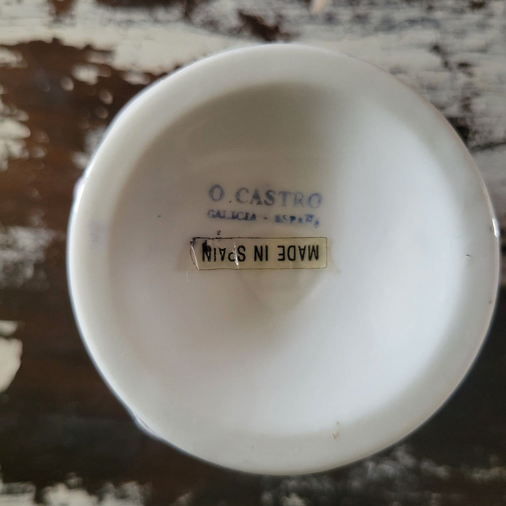 Vintage Naughty Angels O. Castro Galicia Espana Porcelain Container With Lid