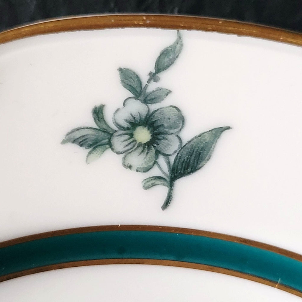 Vtg Royal Bayreuth Teal Tulip Bread & Butter Plate 6" Floral Design Gold Trim