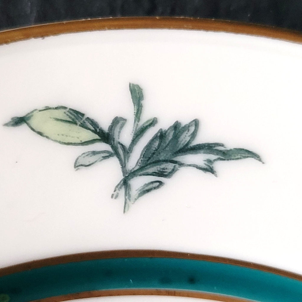 Vtg Royal Bayreuth Teal Tulip Bread & Butter Plate 6" Floral Design Gold Trim