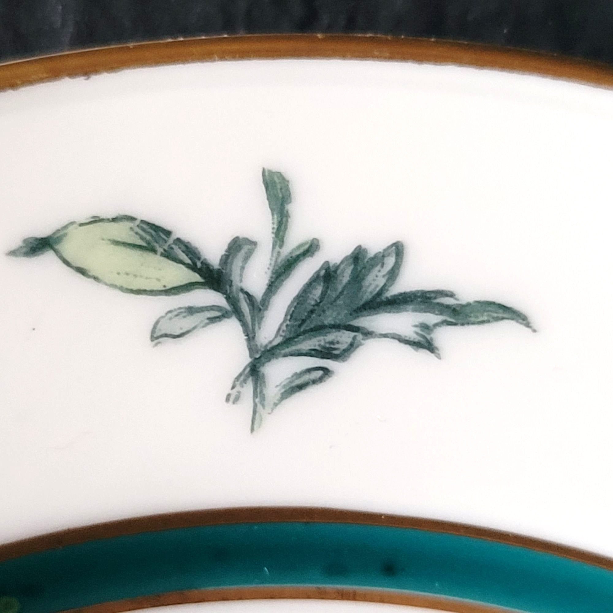 Vtg Royal Bayreuth Teal Tulip Bread & Butter Plate 6" Floral Design Gold Trim