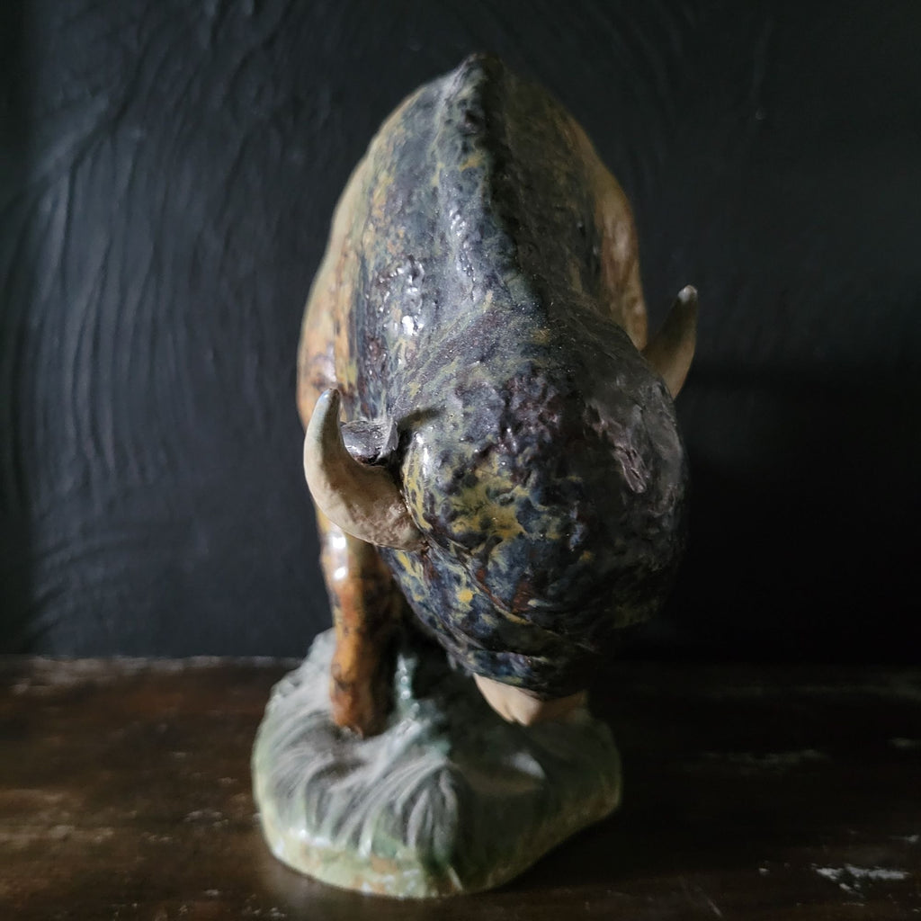 Retired Lladro "Bison" Figure by Salvador Furio #4945, Lladro Gres 7.75 inches
