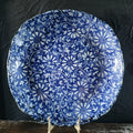 Large Vtg Chinese Porcelain Serving Bowl Plate Blue & White Floral Chinoiserie
