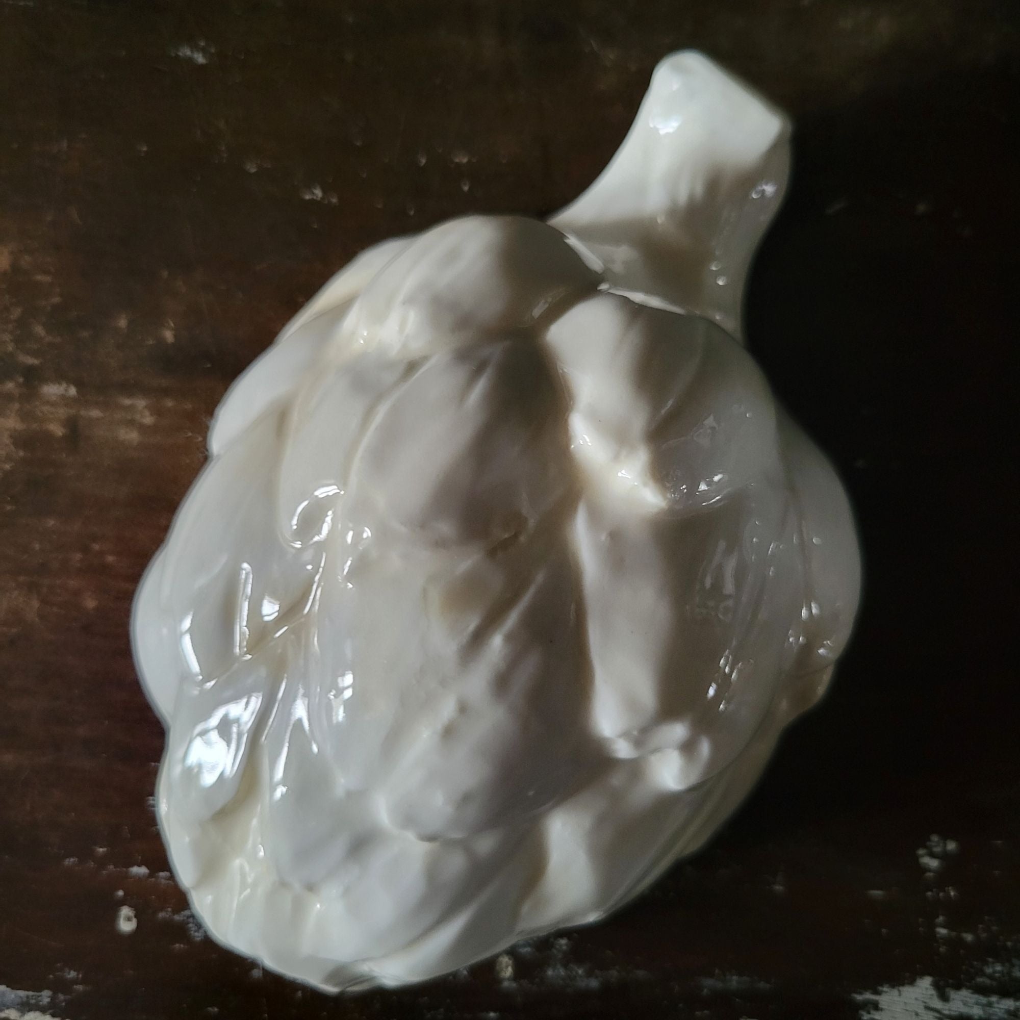 Vtg Ceramic Artichoke Figurine Decorative Home Accent White Crazing and Staining