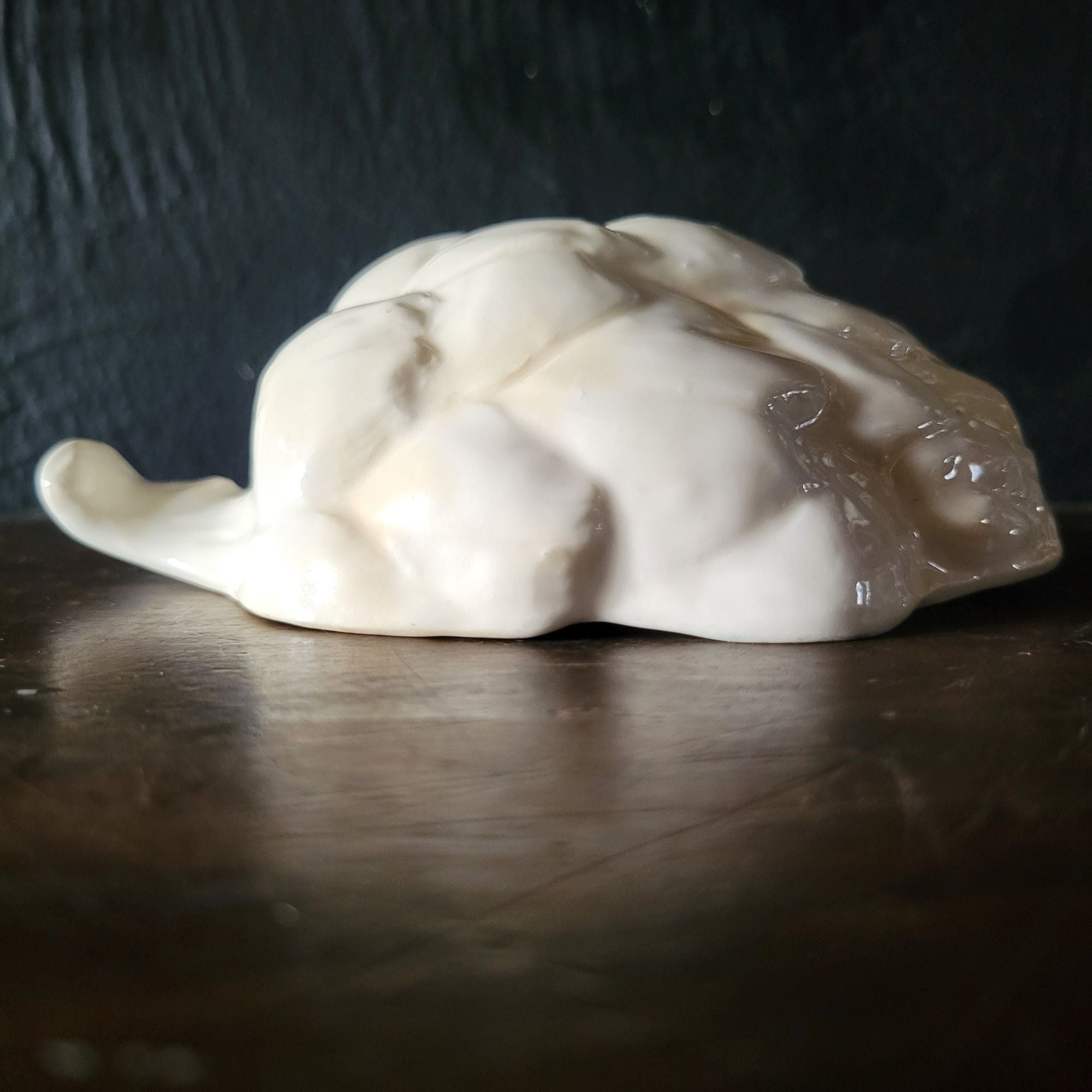 Vtg Ceramic Artichoke Figurine Decorative Home Accent White Crazing and Staining
