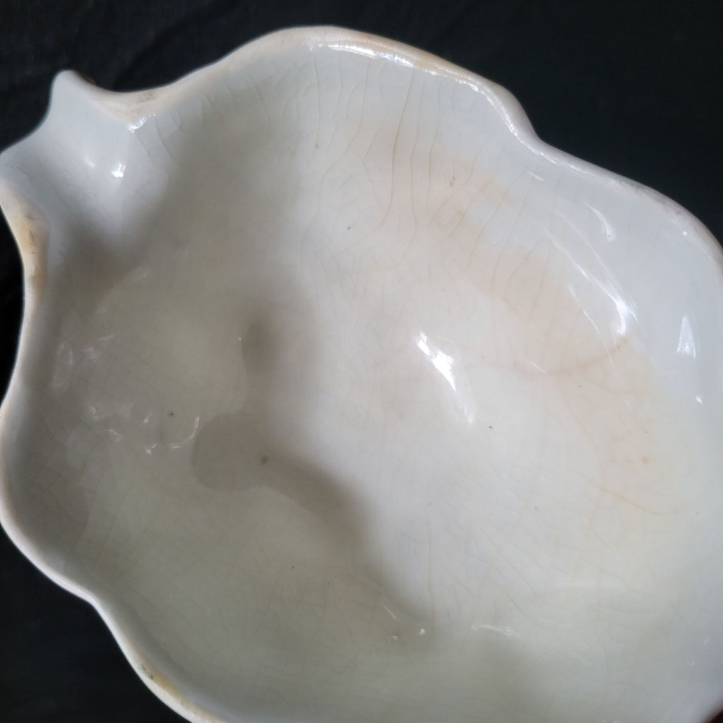 Vtg Ceramic Artichoke Figurine Decorative Home Accent White Crazing and Staining