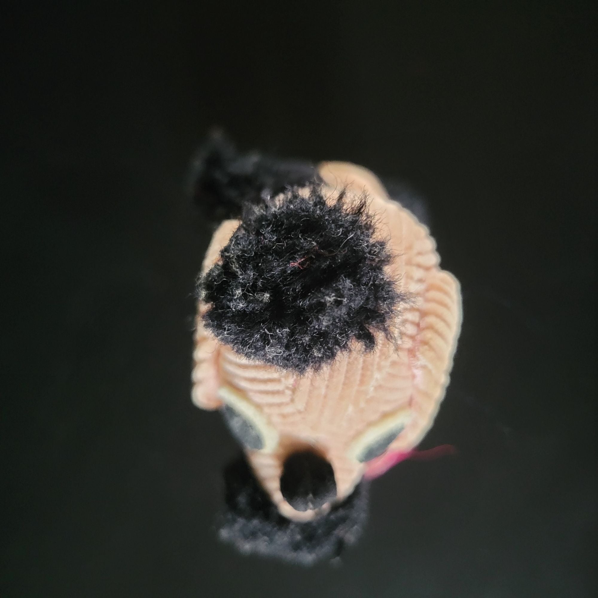 Vintage 60s Stuffed Animal Poodle Dog Pink Black Corduroy Kitsch 5.625"