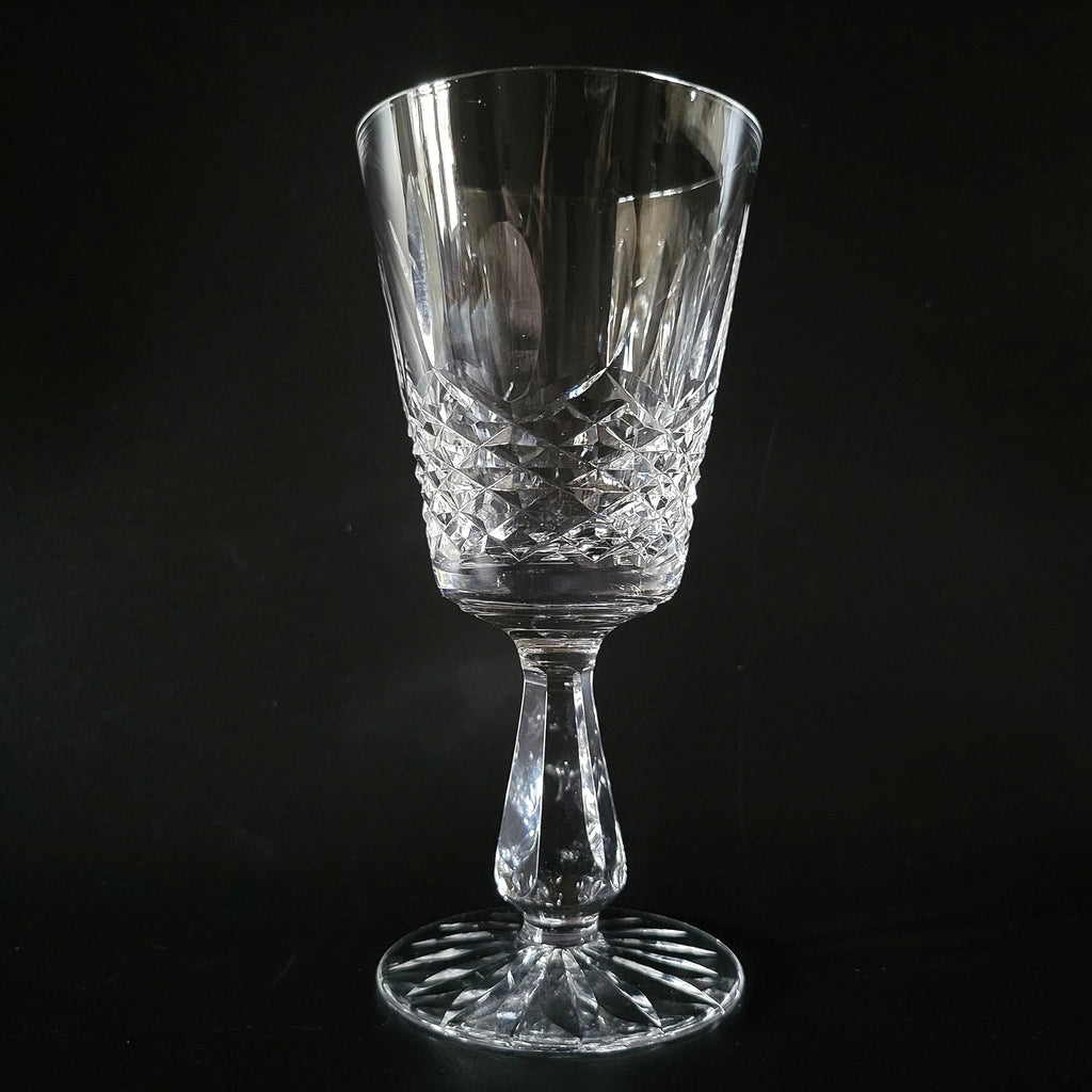 Vintage Waterford Crystal Kenmare Claret Wine Glass 6" Cut Diamond Design