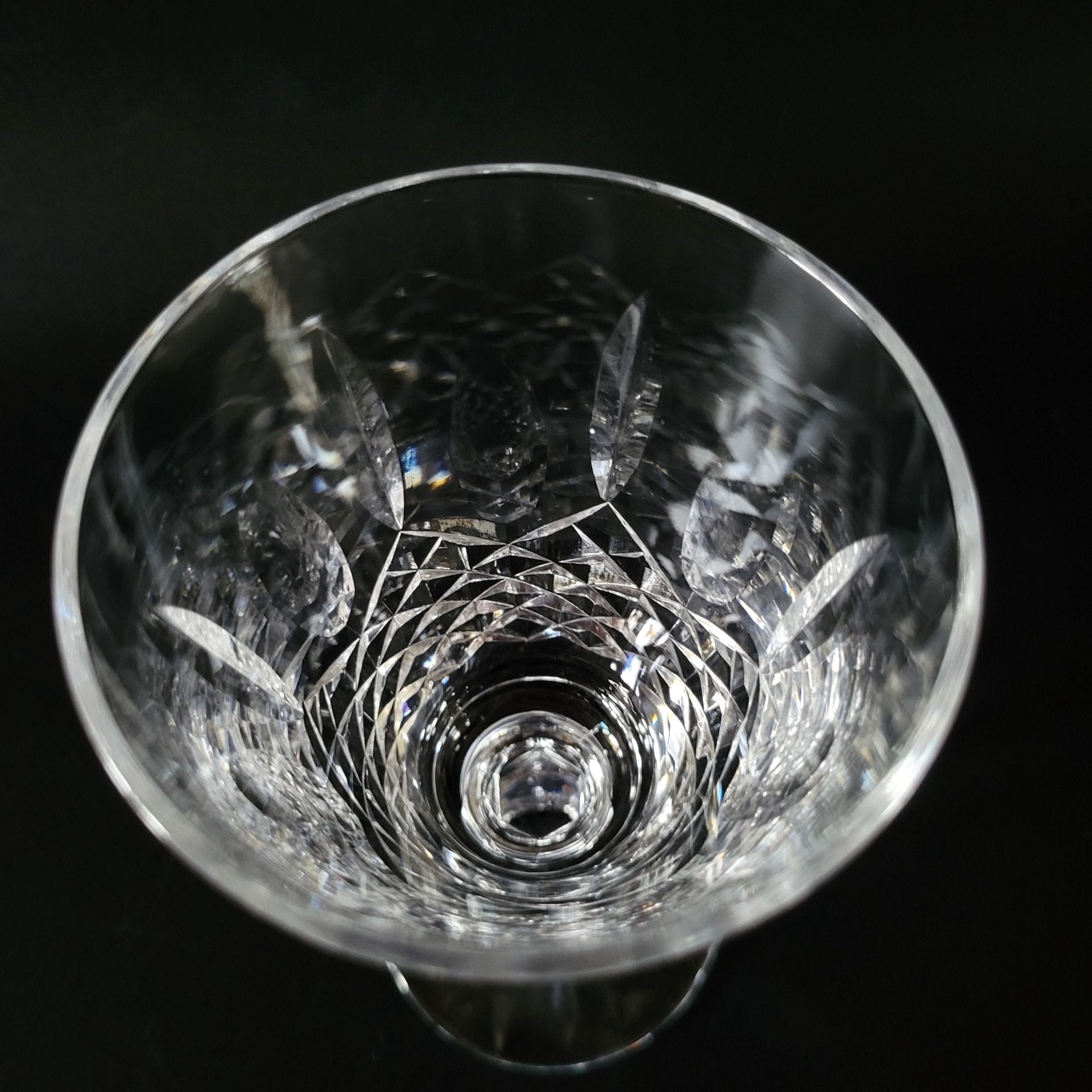 Vintage Waterford Crystal Kenmare Claret Wine Glass 6" Cut Diamond Design