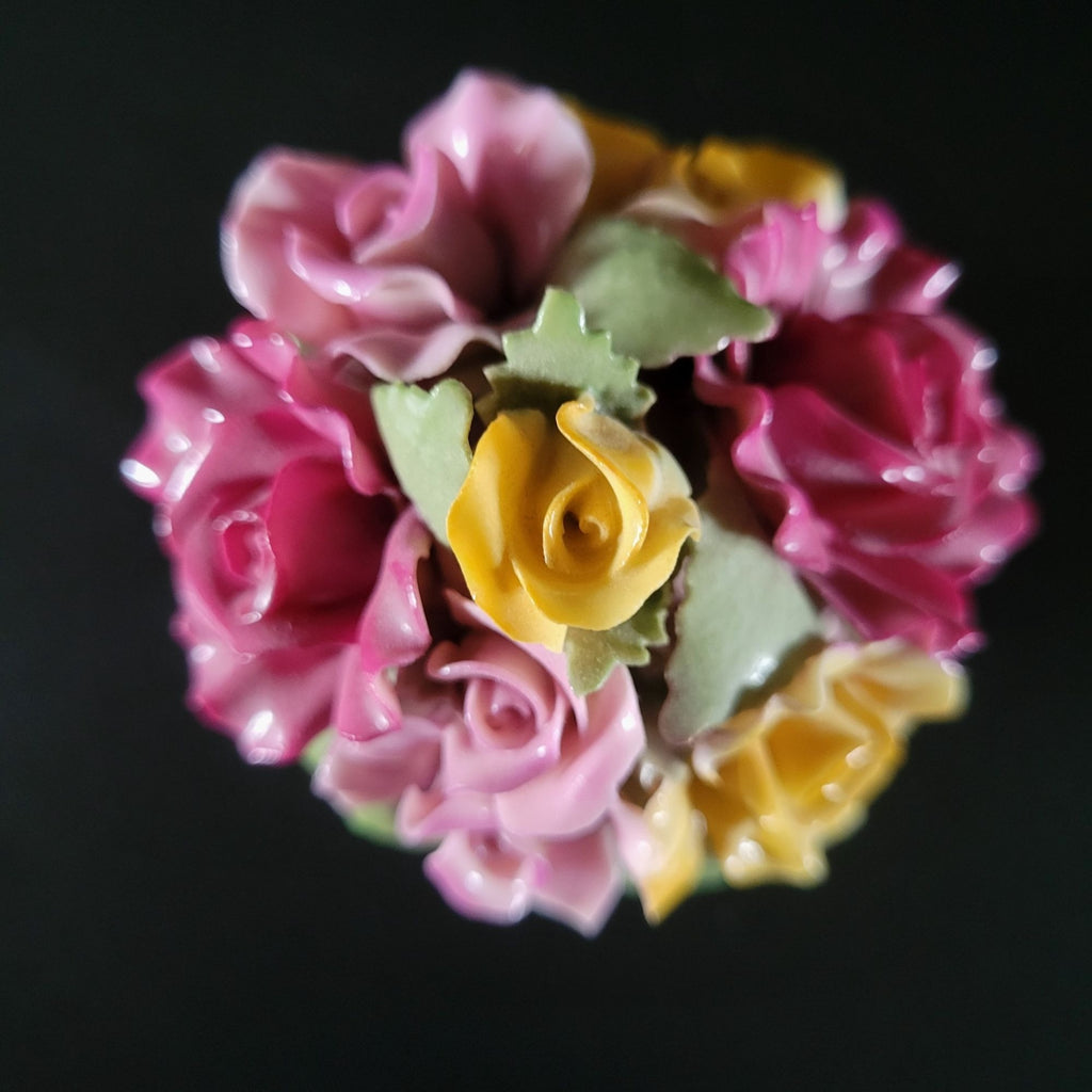 Small Vintage Royal Albert Old Country Roses Flowers In Pot Figurine 3"