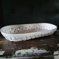 Vintage Italian White Ceramic Bread Basket, Centerpiece Bowl