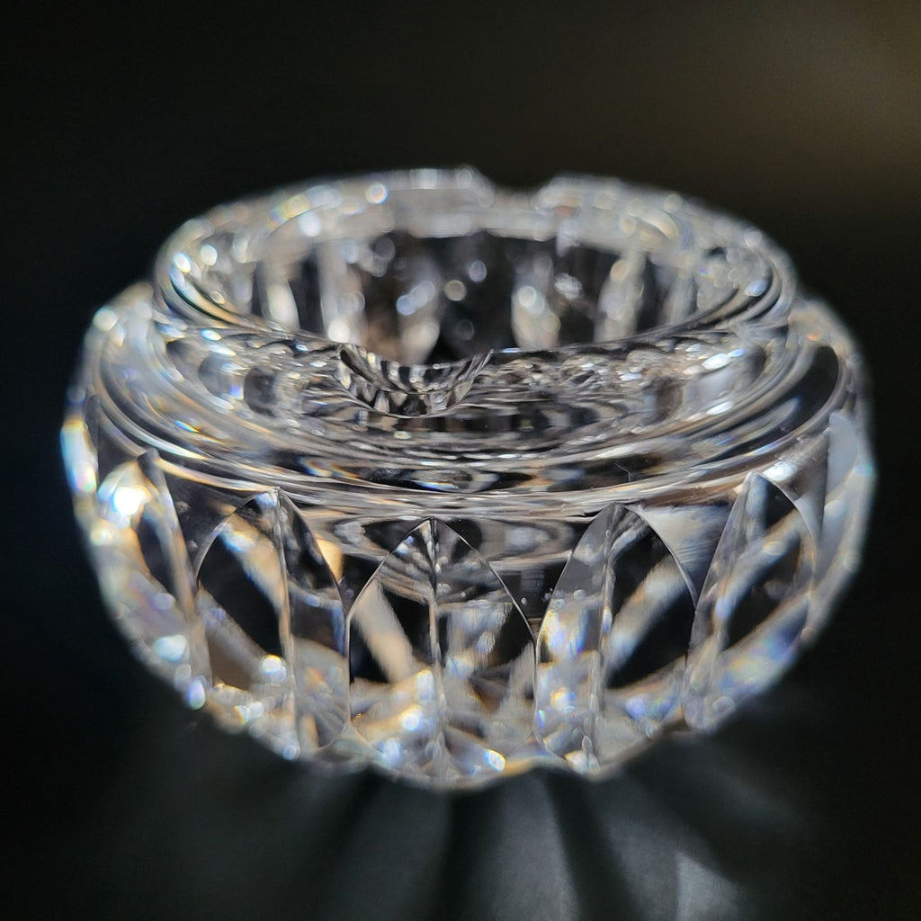 Waterford Heavy Cut Crystal Ashtray Bowl Faceted Design 3.5" Diameter
