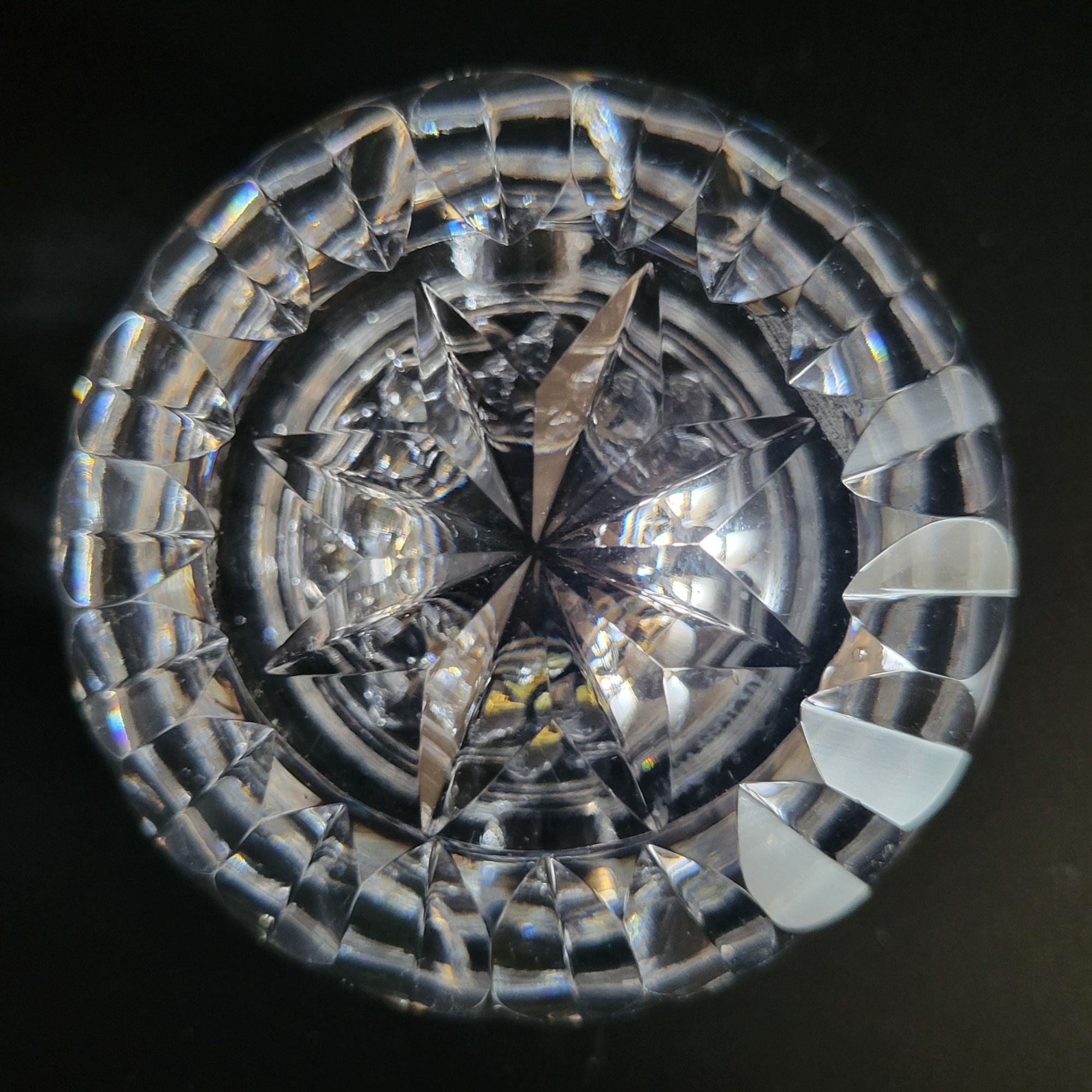 Waterford Heavy Cut Crystal Ashtray Bowl Faceted Design 3.5" Diameter
