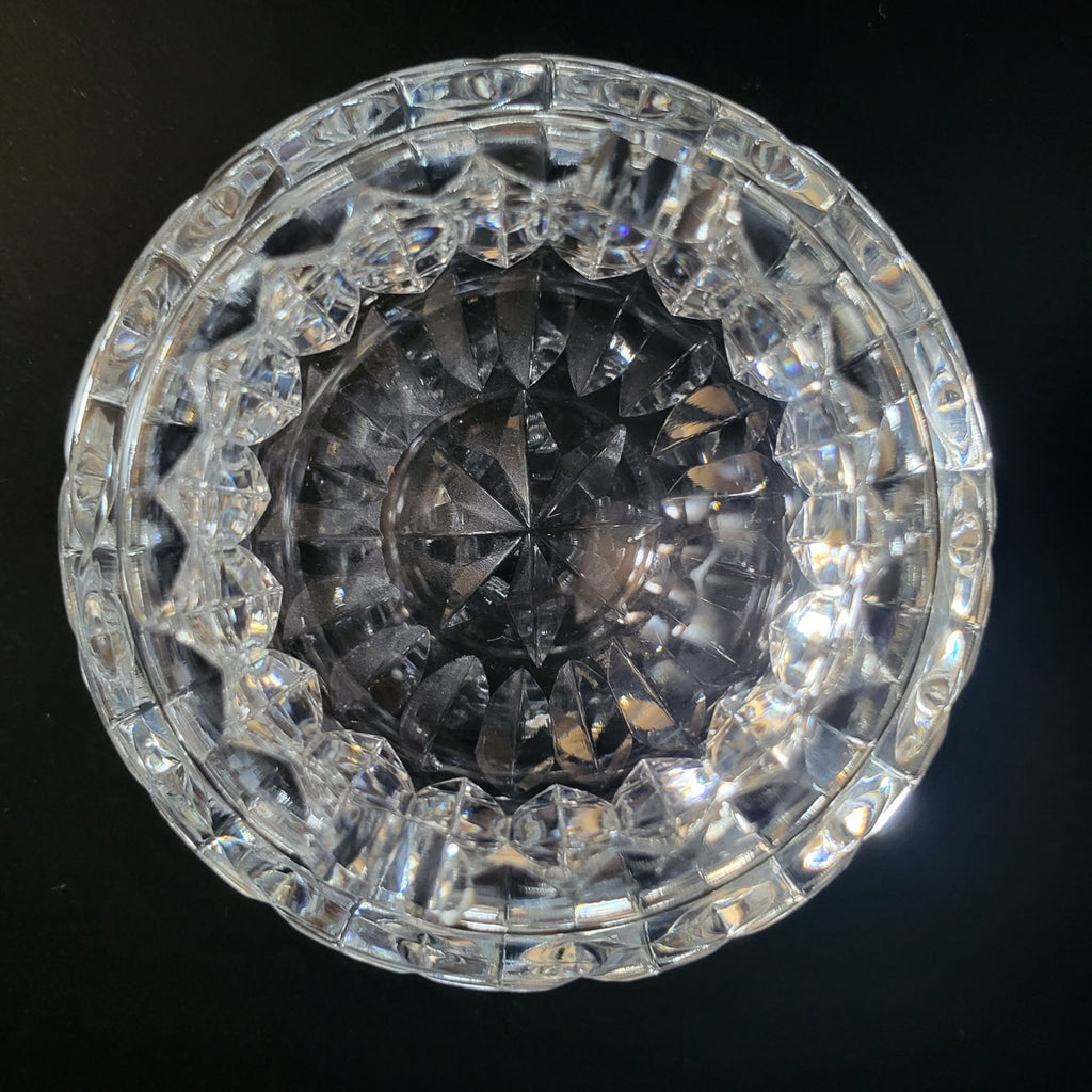 Waterford Heavy Cut Crystal Ashtray Bowl Faceted Design 3.5" Diameter