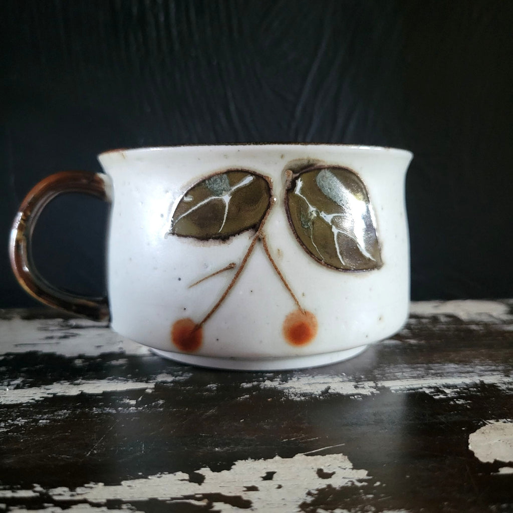 Vintage Otagiri Bittersweet Pattern Ceramic Soup Mug With Handle MCM Stoneware