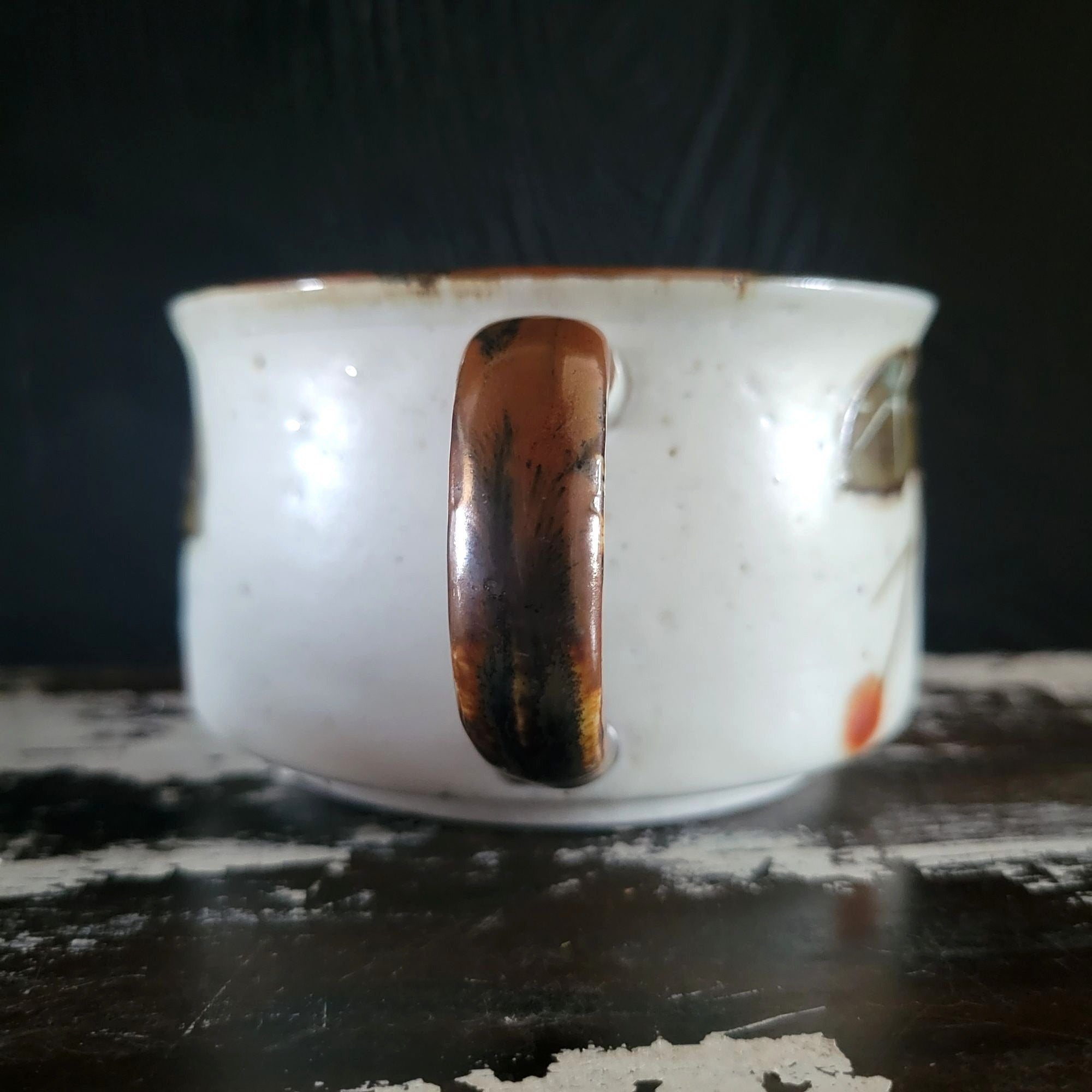 Vintage Otagiri Bittersweet Pattern Ceramic Soup Mug With Handle MCM Stoneware