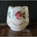 Antique Heisey Beaded Swag Opal Glass Hand Painted Toothpick Holder circa 1906
