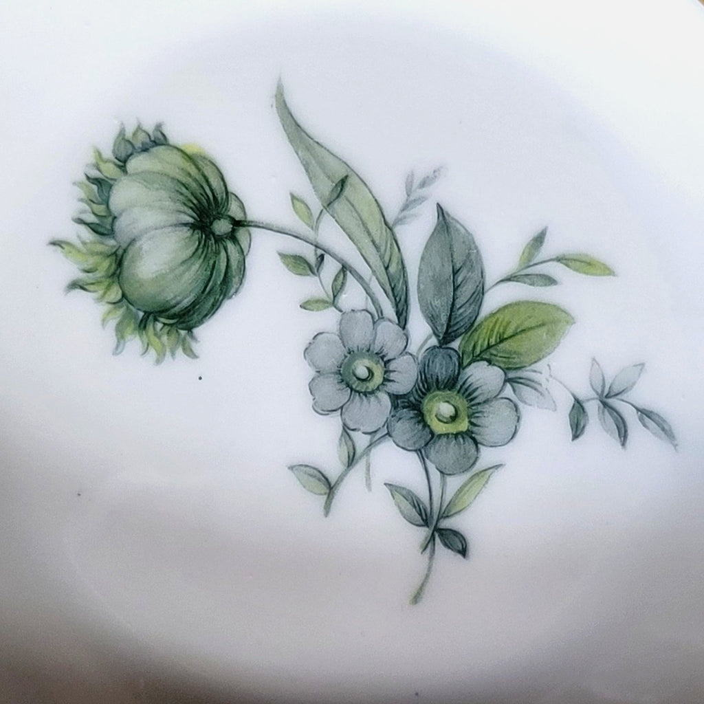 Vtg Royal Bayreuth Teal Tulip Fruit /Dessert/ Sauce Bowl Floral Design Gold Trim
