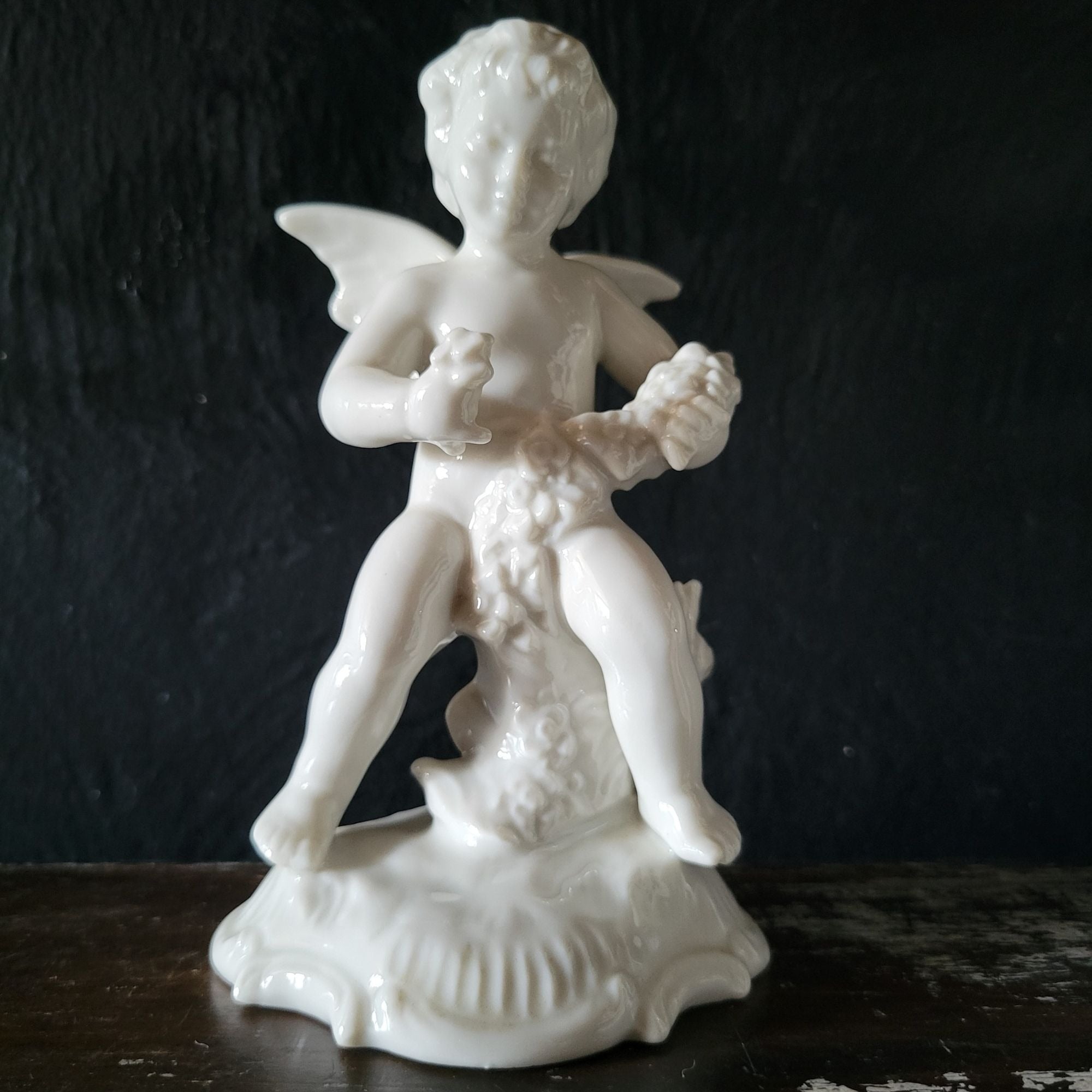 Pair Of Vintage Karl-Heinz Klette Dresden Porcelain Cherub Figurines "Spring"