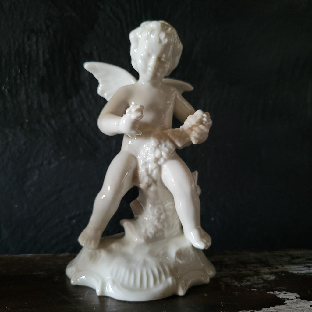 Pair Of Vintage Karl-Heinz Klette Dresden Porcelain Cherub Figurines "Spring"