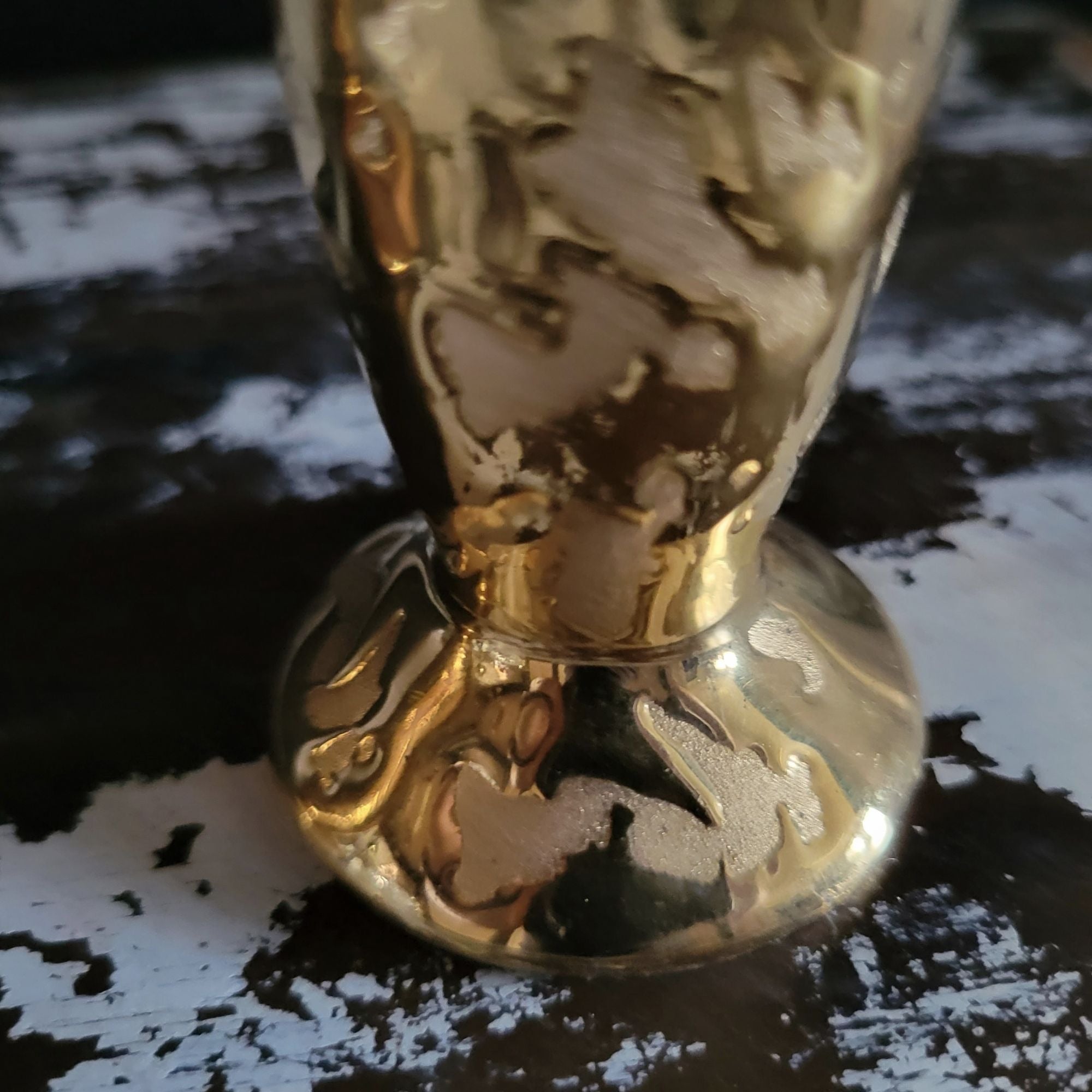 Vintage Paragon 22 Karat Weeping Gold Salt and Pepper Shakers Mid Century