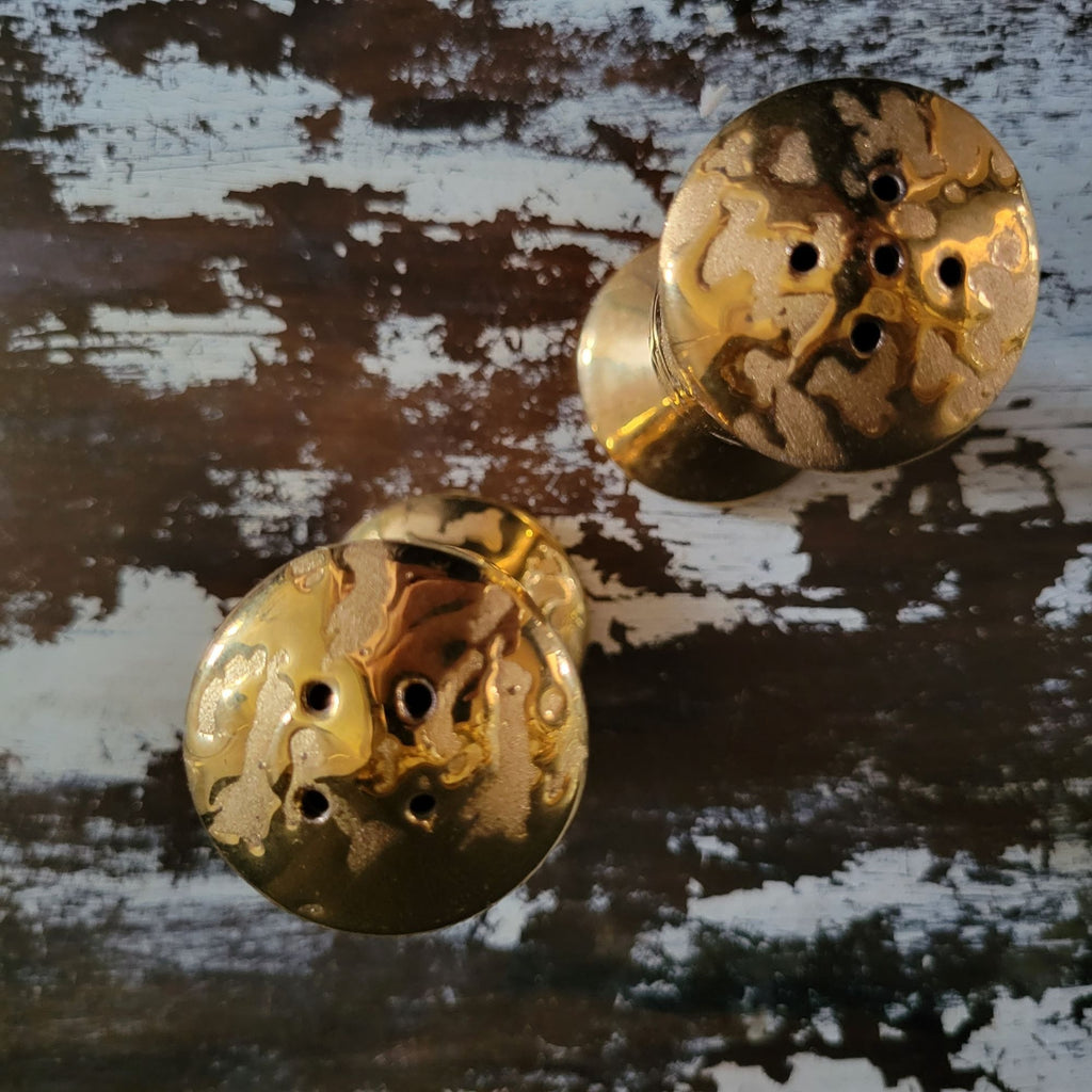 Vintage Paragon 22 Karat Weeping Gold Salt and Pepper Shakers Mid Century
